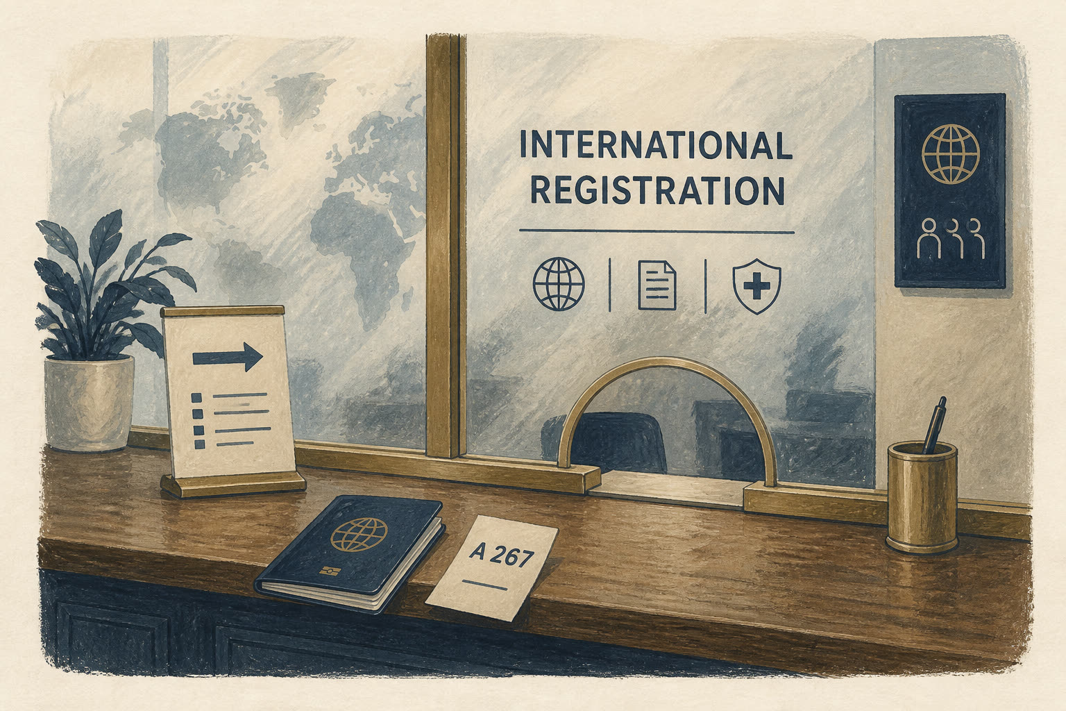 Illustration d’un bureau d’admission à l’hôpital